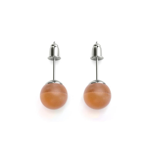 Chocolat | Argent sterling .925 | Boucles d'Oreilles Sirène Verre